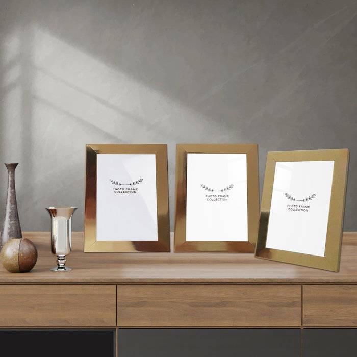 Aberto Design Set de 3 Marcos de Fotos Dorados 13 x 18 cm Aberto Design Set de 3 Marcos de Fotos Dorados 13 x 18 cm